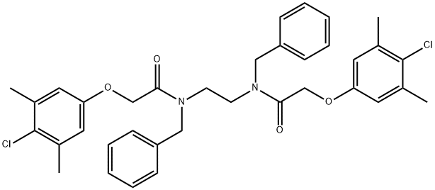 N,N'-1,2-ethanediylbis[N-benzyl-2-(4-chloro-3,5-dimethylphenoxy)acetamide] Struktur