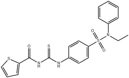 N-{[(4-{[ethyl(phenyl)amino]sulfonyl}phenyl)amino]carbonothioyl}-2-thiophenecarboxamide Struktur