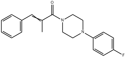 (2Z)-1-[4-(4-fluorophenyl)piperazin-1-yl]-2-methyl-3-phenylprop-2-en-1-one Struktur