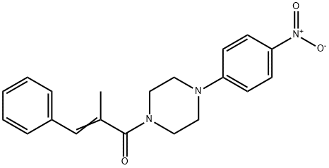 (2Z)-2-methyl-1-[4-(4-nitrophenyl)piperazin-1-yl]-3-phenylprop-2-en-1-one Struktur