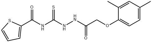 N-({2-[(2,4-dimethylphenoxy)acetyl]hydrazino}carbonothioyl)-2-thiophenecarboxamide Struktur