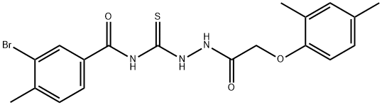 3-bromo-N-({2-[(2,4-dimethylphenoxy)acetyl]hydrazino}carbonothioyl)-4-methylbenzamide Struktur