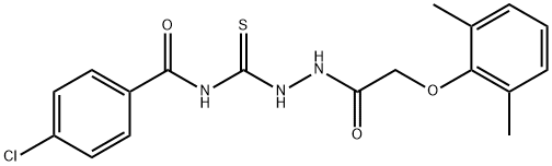 4-chloro-N-({2-[(2,6-dimethylphenoxy)acetyl]hydrazino}carbonothioyl)benzamide Struktur