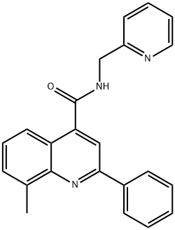 8-methyl-2-phenyl-N-(pyridin-2-ylmethyl)quinoline-4-carboxamide Struktur