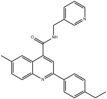 2-(4-ethylphenyl)-6-methyl-N-(pyridin-3-ylmethyl)quinoline-4-carboxamide Struktur