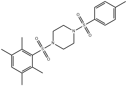 1-(4-methylphenyl)sulfonyl-4-(2,3,5,6-tetramethylphenyl)sulfonylpiperazine Struktur