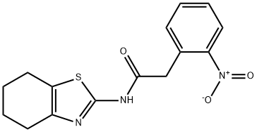 2-(2-nitrophenyl)-N-(4,5,6,7-tetrahydro-1,3-benzothiazol-2-yl)acetamide Struktur