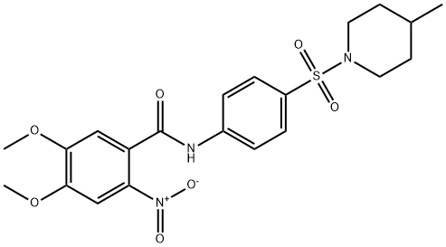 4,5-dimethoxy-N-[4-(4-methylpiperidin-1-yl)sulfonylphenyl]-2-nitrobenzamide Struktur