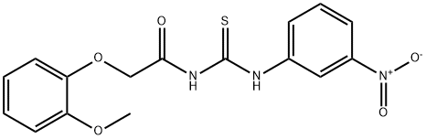 2-(2-methoxyphenoxy)-N-{[(3-nitrophenyl)amino]carbonothioyl}acetamide Struktur