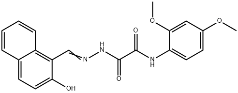 N-(2,4-dimethoxyphenyl)-2-{(2E)-2-[(2-hydroxynaphthalen-1-yl)methylidene]hydrazinyl}-2-oxoacetamide Struktur