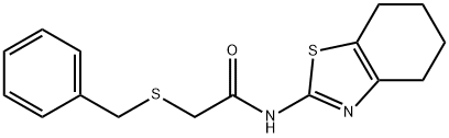 2-(benzylsulfanyl)-N-(4,5,6,7-tetrahydro-1,3-benzothiazol-2-yl)acetamide Struktur