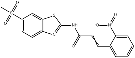 (2E)-N-[6-(methylsulfonyl)-1,3-benzothiazol-2-yl]-3-(2-nitrophenyl)prop-2-enamide Struktur