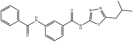 3-benzamido-N-[5-(2-methylpropyl)-1,3,4-thiadiazol-2-yl]benzamide Struktur