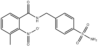 3-methyl-2-nitro-N-[(4-sulfamoylphenyl)methyl]benzamide Struktur