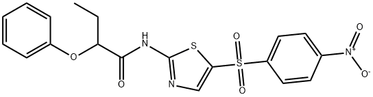 N-{5-[(4-nitrophenyl)sulfonyl]-1,3-thiazol-2-yl}-2-phenoxybutanamide Struktur