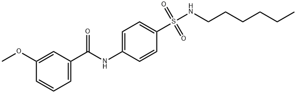 N-[4-(hexylsulfamoyl)phenyl]-3-methoxybenzamide Struktur