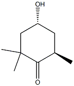 Cyclohexanone, 4-hydroxy-2,2,6-trimethyl-, (4R,6R)- Struktur