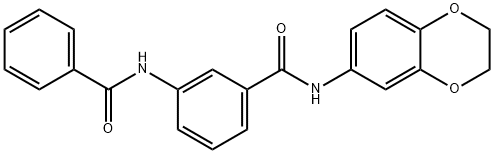 N-(2,3-dihydro-1,4-benzodioxin-6-yl)-3-[(phenylcarbonyl)amino]benzamide Struktur