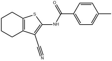 N-(3-cyano-4,5,6,7-tetrahydrobenzo[b]thiophen-2-yl)-4-methylbenzamide Struktur