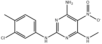 N2-(3-chloro-4-methylphenyl)-N4-methyl-5-nitropyrimidine-2,4,6-triamine Struktur