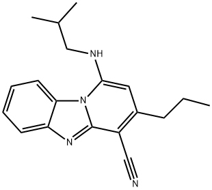 1-(isobutylamino)-3-propylbenzo[4,5]imidazo[1,2-a]pyridine-4-carbonitrile Struktur