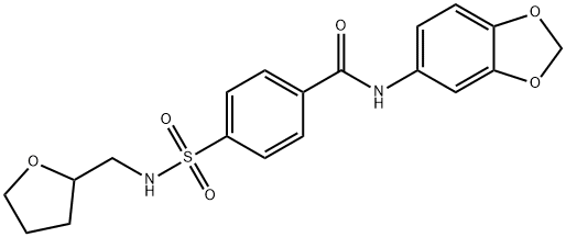 N-(benzo[d][1,3]dioxol-5-yl)-4-(N-((tetrahydrofuran-2-yl)methyl)sulfamoyl)benzamide Struktur