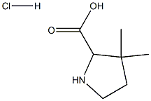 3,3-DIMETHYLPYRROLIDINE-2-CARBOXYLIC ACID hydrochloride Struktur