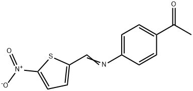 1-(4-{[(5-nitro-2-thienyl)methylene]amino}phenyl)ethanone Struktur