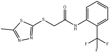 2-[(5-methyl-1,3,4-thiadiazol-2-yl)sulfanyl]-N-[2-(trifluoromethyl)phenyl]acetamide Struktur