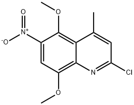 2-Chloro-5,8-dimethoxy-4-methyl-6-nitro-quinoline Struktur