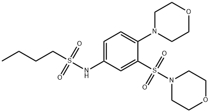 N-(4-morpholin-4-yl-3-morpholin-4-ylsulfonylphenyl)butane-1-sulfonamide Struktur