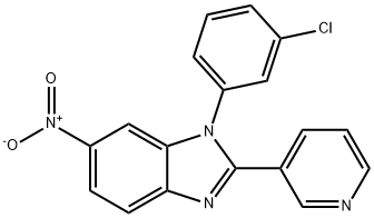 1-(3-Chloro-phenyl)-6-nitro-2-pyridin-3-yl-1H-benzoimidazole Struktur