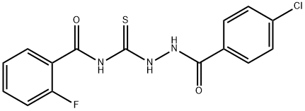 N-{[2-(4-chlorobenzoyl)hydrazino]carbonothioyl}-2-fluorobenzamide Struktur