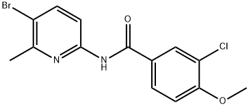 N-(5-bromo-6-methyl-2-pyridinyl)-3-chloro-4-methoxybenzamide Struktur