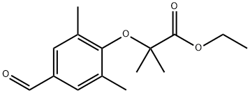 2-(4-formyl-2,6-dimethylphenoxy)-2-methylpropanoate Struktur