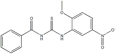 N-{[(2-methoxy-5-nitrophenyl)amino]carbonothioyl}benzamide Struktur