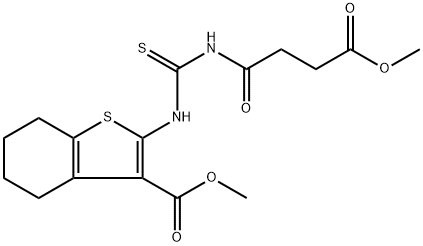 methyl 2-({[(4-methoxy-4-oxobutanoyl)amino]carbonothioyl}amino)-4,5,6,7-tetrahydro-1-benzothiophene-3-carboxylate Struktur