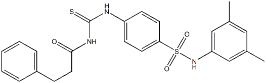 N-{[(4-{[(3,5-dimethylphenyl)amino]sulfonyl}phenyl)amino]carbonothioyl}-3-phenylpropanamide Struktur