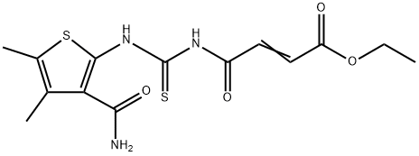 ethyl 4-[({[3-(aminocarbonyl)-4,5-dimethyl-2-thienyl]amino}carbonothioyl)amino]-4-oxo-2-butenoate Struktur