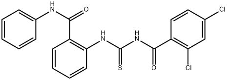 N-({[2-(anilinocarbonyl)phenyl]amino}carbonothioyl)-2,4-dichlorobenzamide Struktur