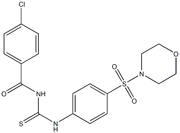 4-chloro-N-({[4-(4-morpholinylsulfonyl)phenyl]amino}carbonothioyl)benzamide Struktur