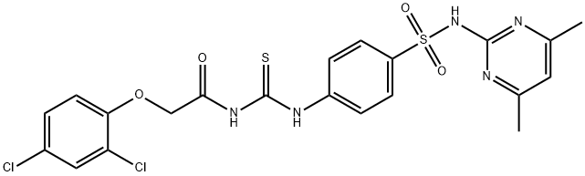 2-(2,4-dichlorophenoxy)-N-{[(4-{[(4,6-dimethyl-2-pyrimidinyl)amino]sulfonyl}phenyl)amino]carbonothioyl}acetamide Struktur