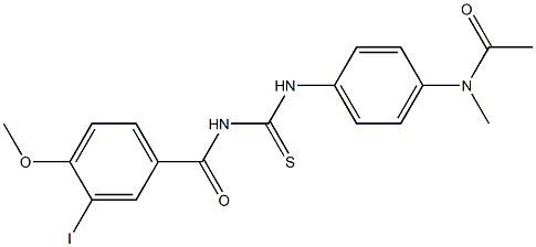 N-[({4-[acetyl(methyl)amino]phenyl}amino)carbonothioyl]-3-iodo-4-methoxybenzamide Struktur