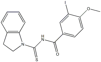 N-(2,3-dihydro-1H-indol-1-ylcarbonothioyl)-3-iodo-4-methoxybenzamide Struktur