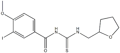 3-iodo-4-methoxy-N-{[(tetrahydro-2-furanylmethyl)amino]carbonothioyl}benzamide Struktur