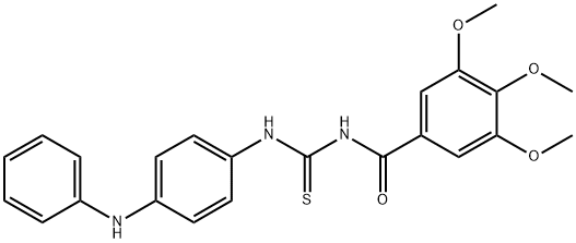 N-{[(4-anilinophenyl)amino]carbonothioyl}-3,4,5-trimethoxybenzamide Struktur