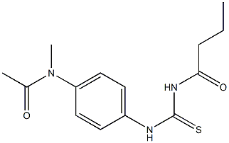 N-[({4-[acetyl(methyl)amino]phenyl}amino)carbonothioyl]butanamide Struktur