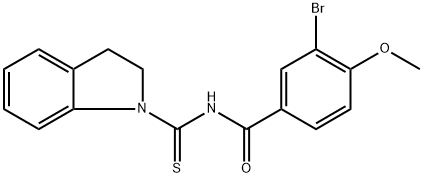 3-bromo-N-(2,3-dihydro-1H-indol-1-ylcarbonothioyl)-4-methoxybenzamide Struktur