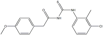 N-{[(3-chloro-2-methylphenyl)amino]carbonothioyl}-2-(4-methoxyphenyl)acetamide Struktur