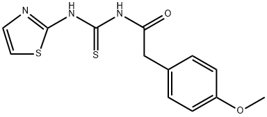 2-(4-methoxyphenyl)-N-[(1,3-thiazol-2-ylamino)carbonothioyl]acetamide Struktur